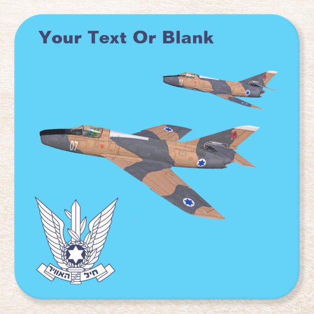 Två israeliska Toppen Mystères Underlägg Papper Kvadrat (Framsidan)