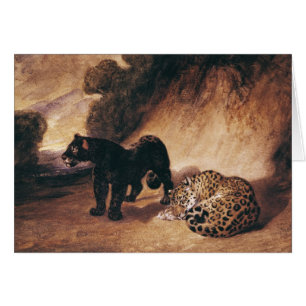 Två jaguar från Peru Hälsningskort