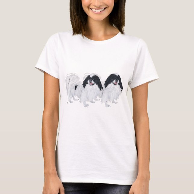 Två japanska chin-hundar tee shirt (Framsida)