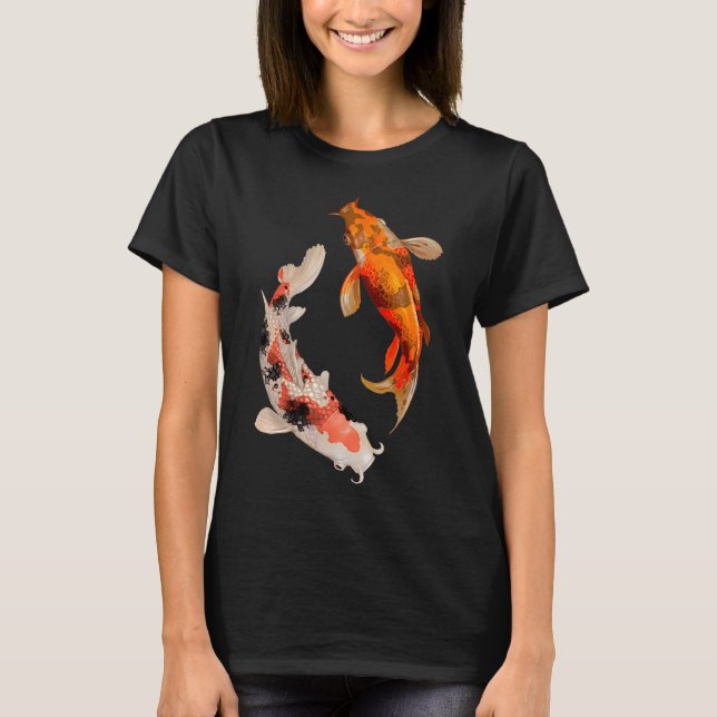 Två japanska Koi-fiskar T Shirt (Framsida)