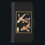 Två japanska koi Goldfish på svart bakgrund Galaxy S4 Plånbok<br><div class="desc">Den här bilden representerar två ljusa färgstarka orangar Koi Goldfish på snyggtens svarta bakgrund. Den här bran av contemporary av en traditionell japansk och orientalisk inspirerad detalj lägger till tecken i alla Zazzle-produkter.</div>