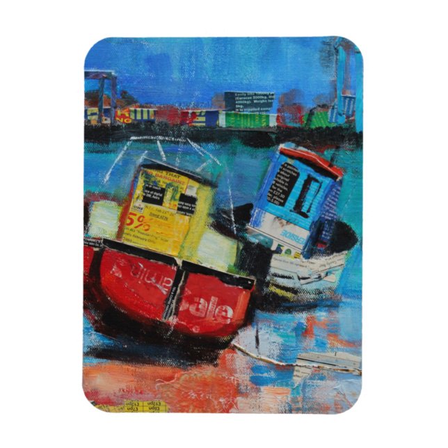 Två Jolly Fishing Boats 2012 Magnet (Vertikal)