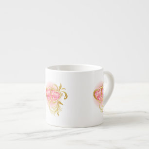 Två judiska hjärter med Rosa Espressomugg