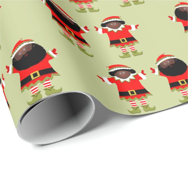Två jul-tomtar present presentpapper (Rullad Hörn)