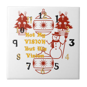 Två Julgran ljus Snögubbe Vision Kakelplatta
