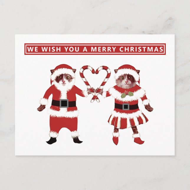 Två julgranar - Helgdag Vykort (Framsida)