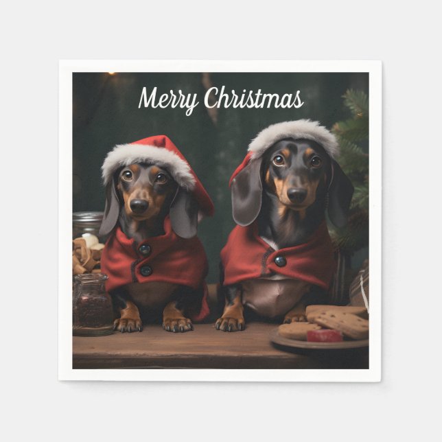 Två julvakter pappersservett (Framsidan)