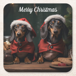 Två julvakter underlägg papper kvadrat
