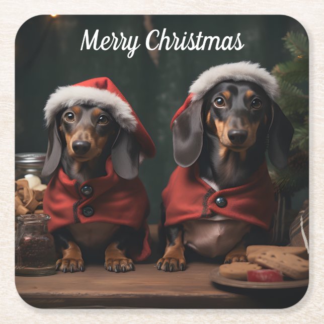 Två julvakter underlägg papper kvadrat (Framsidan)