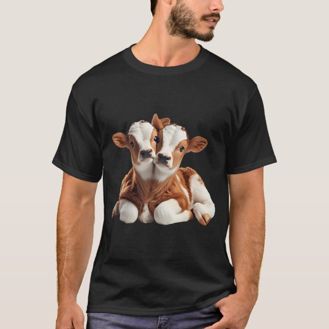 Två kalvkalvar i Baby Cow T Shirt (Framsida)