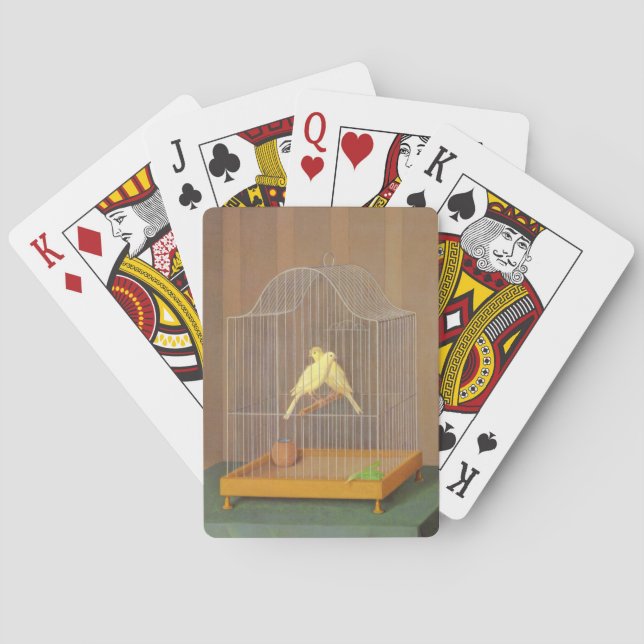 Två kanarier i en bur (av Antonio Donghi) Casinokort (Baksidan)