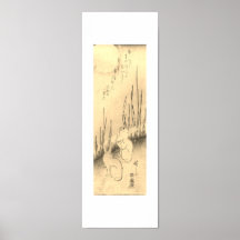 TVÅ KANINER OCH ETT MÅNE JAPANESE-TRYCK