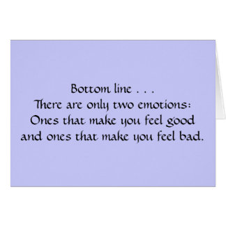 Två känslor hälsningskort