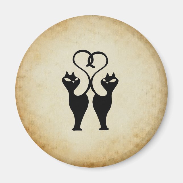 Två Kat Silhouette Magnet (Framsidan)