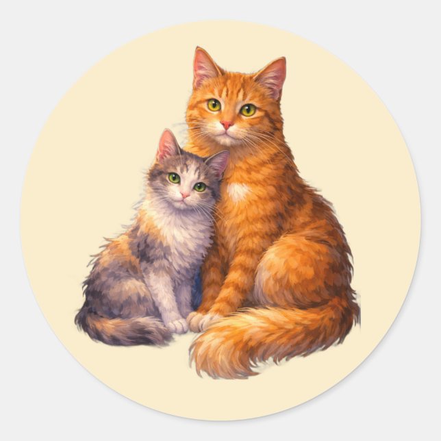 Två Katt Klistermärken (Framsida)