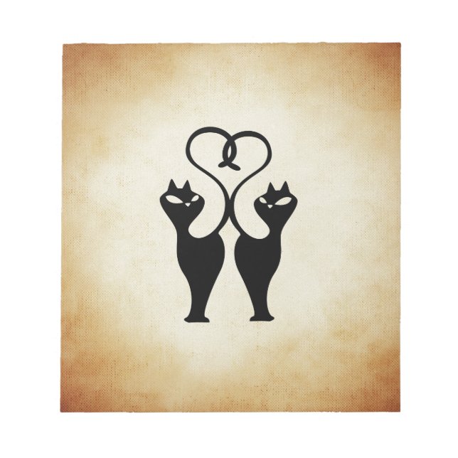 Två katt silhuett anteckningsblock (Framsida)