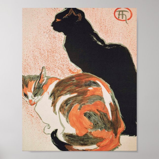 Två katter av Theophile Alexandre Steinlen Poster (Framsidan)