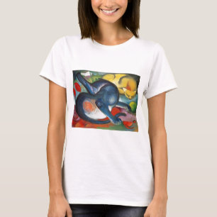 Två katter, blå och Gult, Franz Marc T Shirt