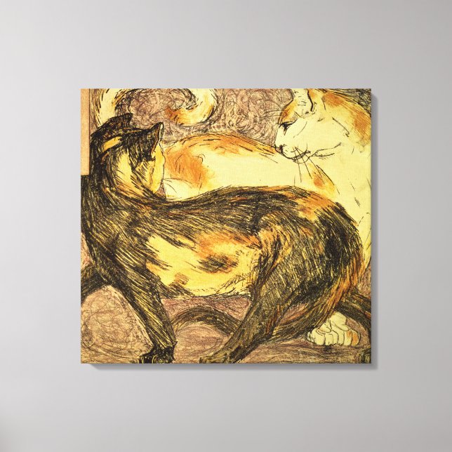 Två katter canvastryck (Framsida)