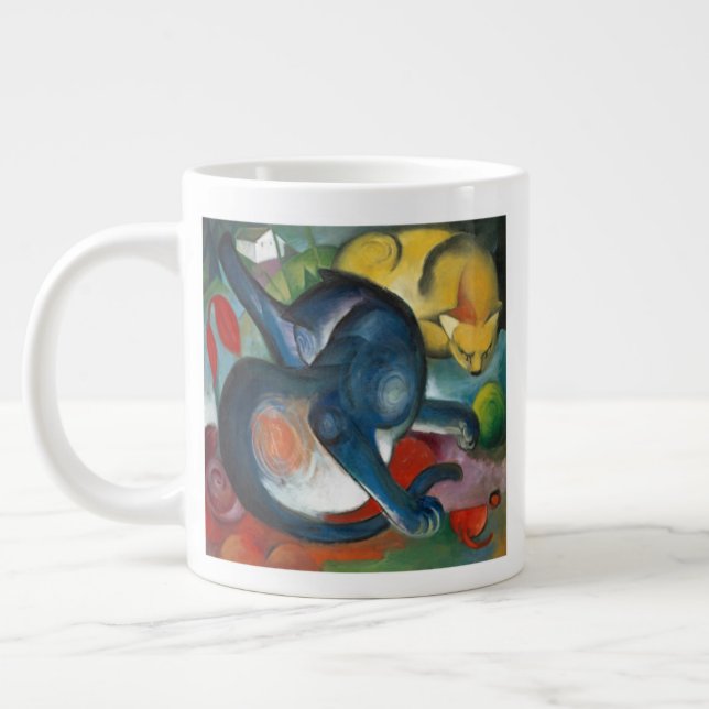 Två katter, Franz Marc 1912 Jumbo Mugg (Vänster)