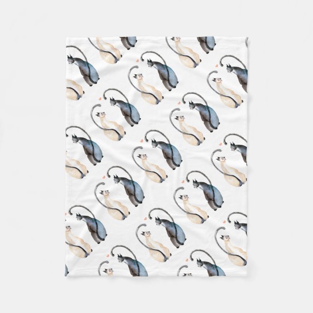 Två katter i Kärlek Fleecefilt (Framsidan)