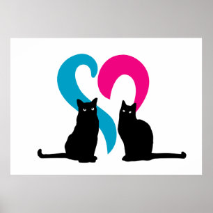 Två katter i kärlek poster