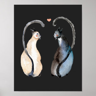 Två katter i kärlek poster
