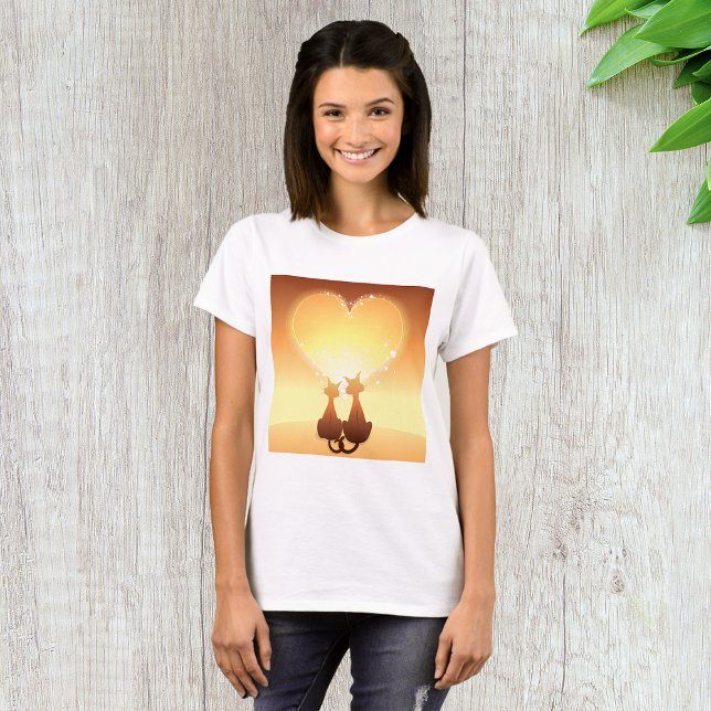 Två katter i Kärlek Womens T-Shirt (Skapare uppladdad)