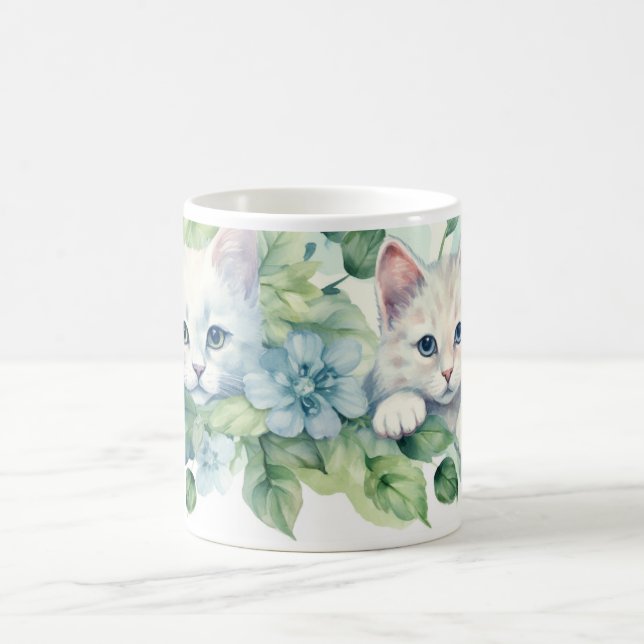 Två katter-kaffe Mugg (Center)