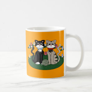 Två katter kaffemugg