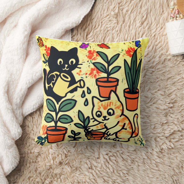 Två katter kudde (Filt)