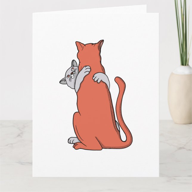 Två katter omfamnar vänskap kort (Framsida)