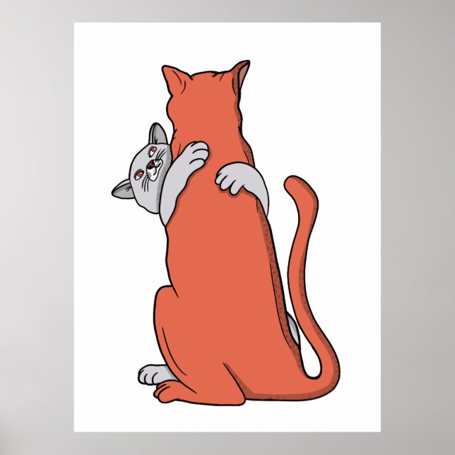 Två katter omfamnar vänskap poster (Framsidan)