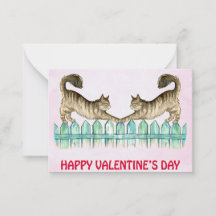 Två katter på ett stakentinkort