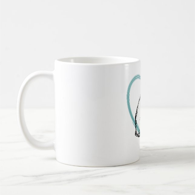 Två katter som kramas kaffemugg (Vänster)
