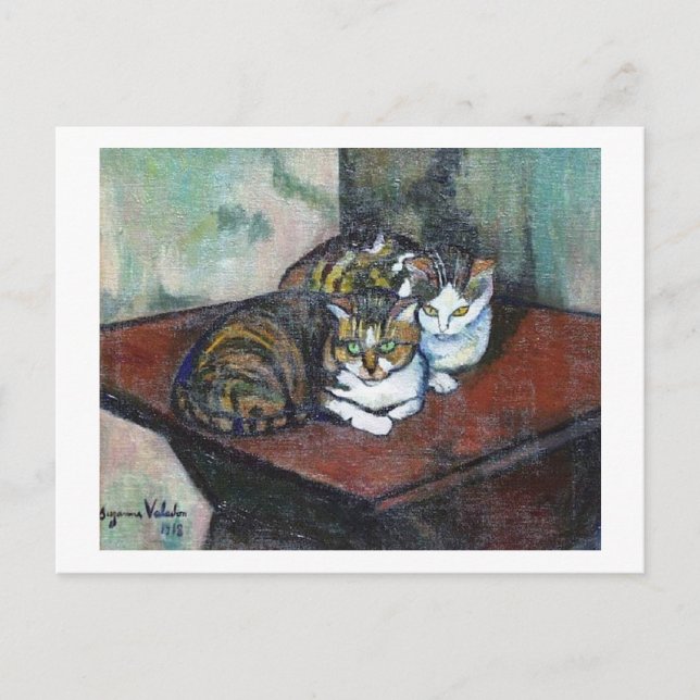 Två katter, Suzanne Valadon Vykort (Framsida)
