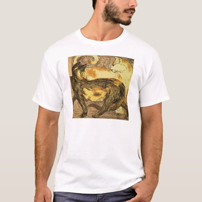 Två katter t-shirt (Framsida)