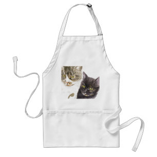 Två katter - tabb och tortie förkläde