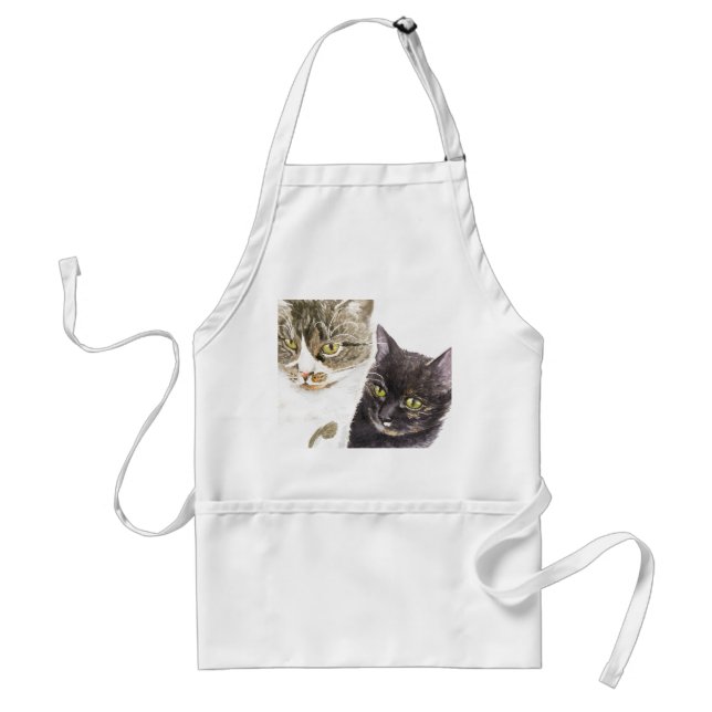 Två katter - tabb och tortie förkläde (Framsidan)