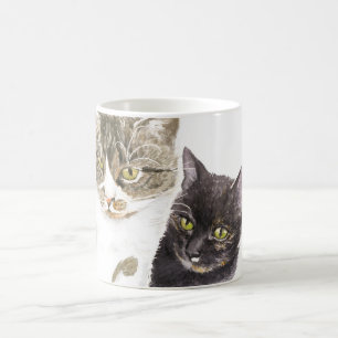 Två katter - tabb och tortie kaffemugg