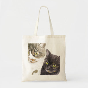 Två katter - tabb och tortie tygkasse