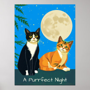 Två katter under hela månen poster