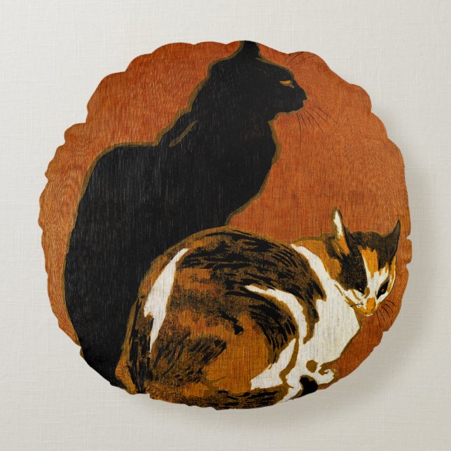 TVÅ KATTKUSHIONER RUND KUDDE (Framsidan)