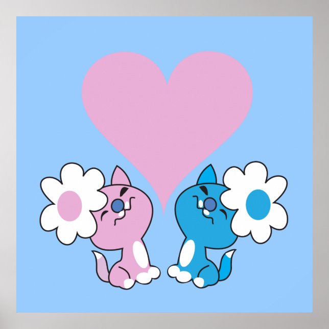 Två kattungar i kärlek poster (Framsidan)