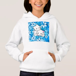 Två kattungar på blåttbakgrund tee shirt