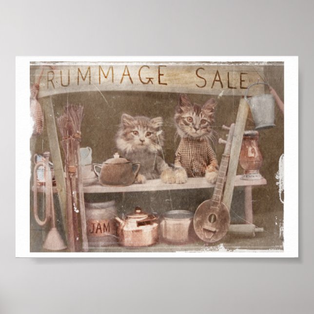 Två Kattunge med rumsförsäljning Poster (Framsidan)