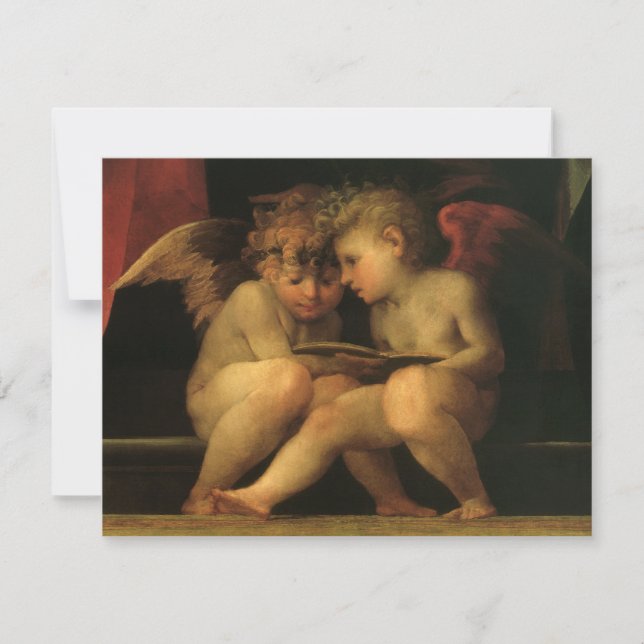 Två keruber läser av Rosso Fiorentino, änglar (Framsida)