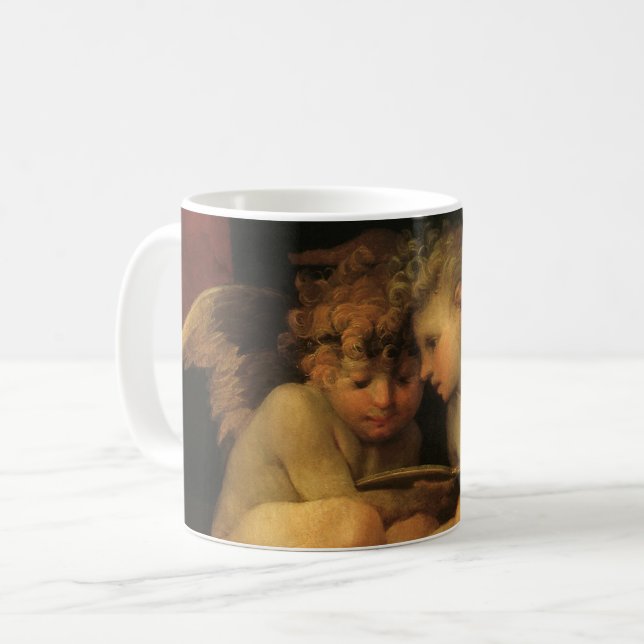 Två keruber läser av Rosso Fiorentino, Änglar Kaffemugg (Framsida vänster)