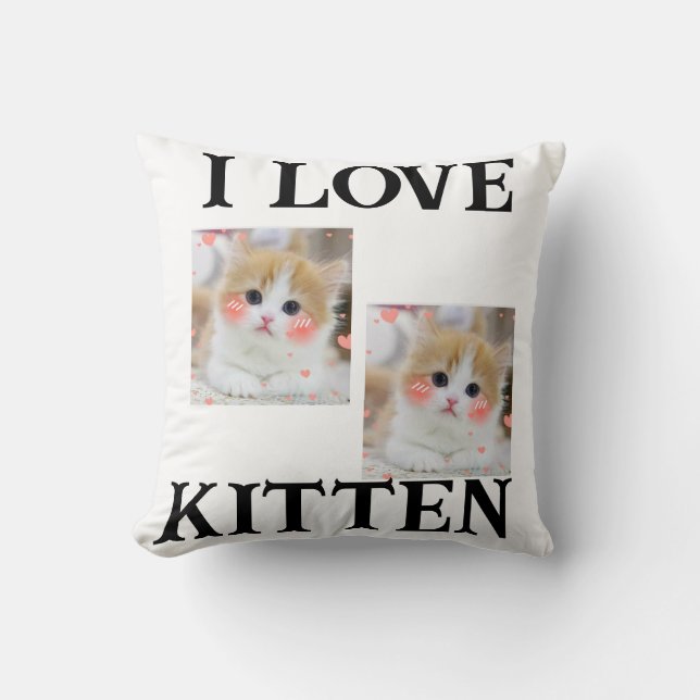 TVÅ KITTEN OCH BIG FONTNThrow Pillow Kudde (Framsida)