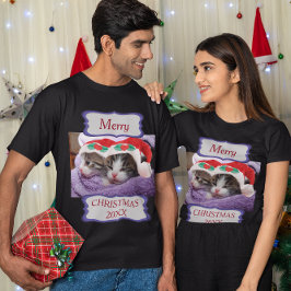 Två Kittens Santa Hats God jul 20XX Unisex T Shirt